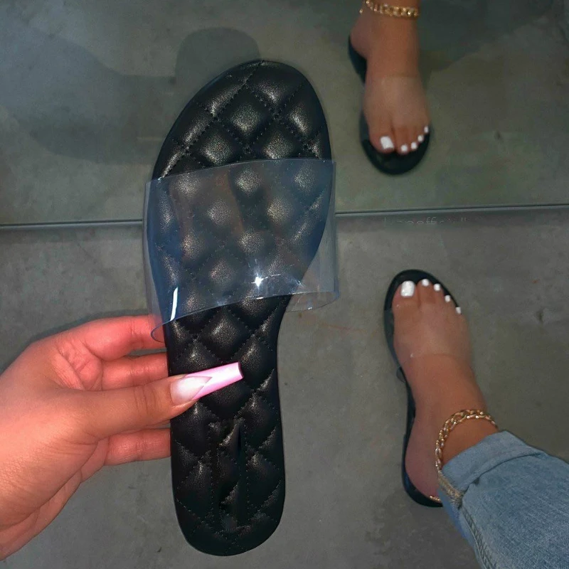 Women Slippers Flat Heel Transparent Upper Pu Solid Insole Sewing Fashion Casual Slides Outdoor Ladies Shoes Zapatos De Mujer
Women Slippers Flat Heel Transparent Upper Pu Solid Insole Sewing Fashion Casual Slides Outdoor Ladies Shoes Zapatos De Mujer