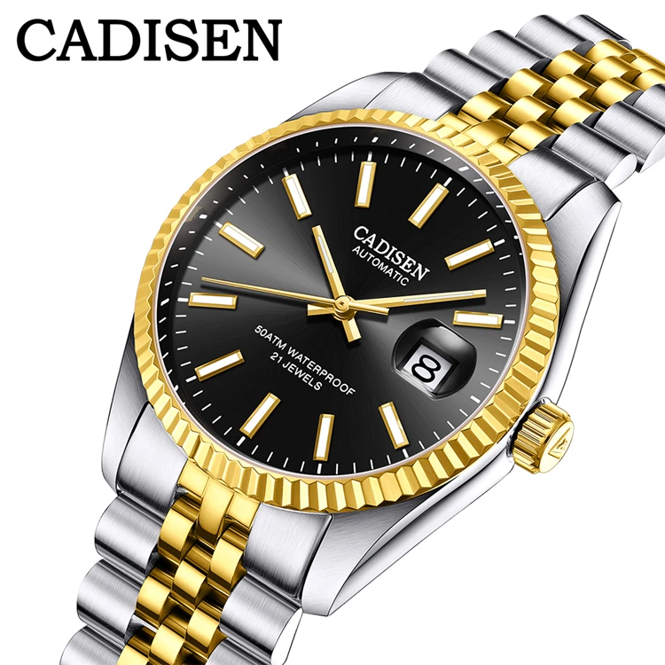 CADISEN 8053 fashion watches men business mechanical watch personality calendar waterproof luminous stainless steel watch
CADISEN 8053 fashion watches men business mechanical watch personality calendar waterproof luminous stainless steel watch