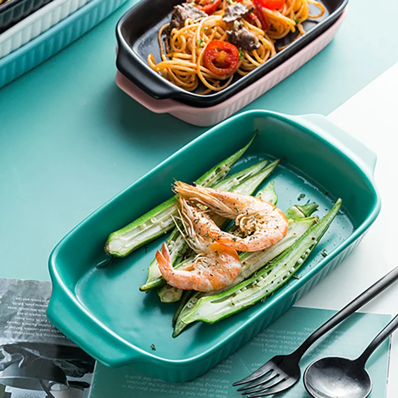 Spring promotion ovenware with handle square plate small restaurant plates color bakeware
Spring promotion ovenware with handle square plate small restaurant plates color bakeware
