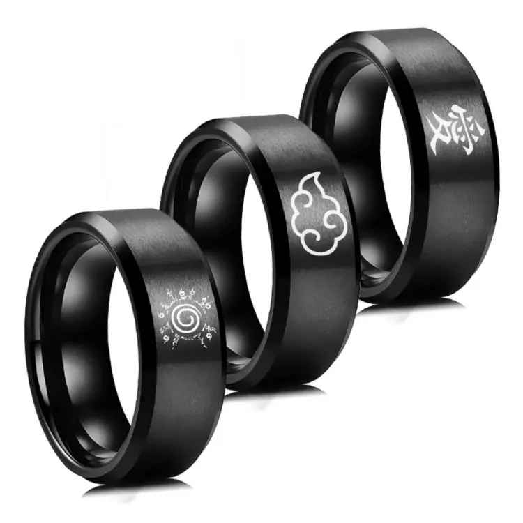 SC Custom Anime Pattern Rings Classic Black Men Stainless Steel Rings Fashion Cosplay Akatsuki Konoha Uchiha Anime Rings Men
SC Custom Anime Pattern Rings Classic Black Men Stainless Steel Rings Fashion Cosplay Akatsuki Konoha Uchiha Anime Rings Men