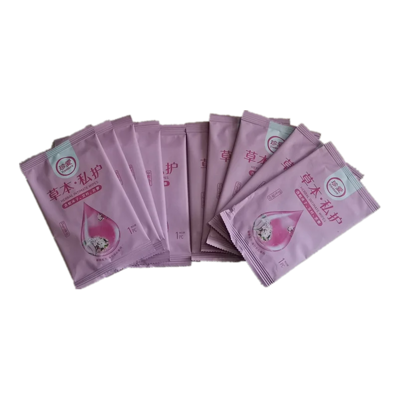 

Individual Wrapped Flushable Toilet Wet Wipes Personal Care Wetwipes Wet Paper Feminine Wipes, Pink
