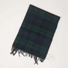 Anti static 100% pure knit cashmere plaid shawl long wool scarf