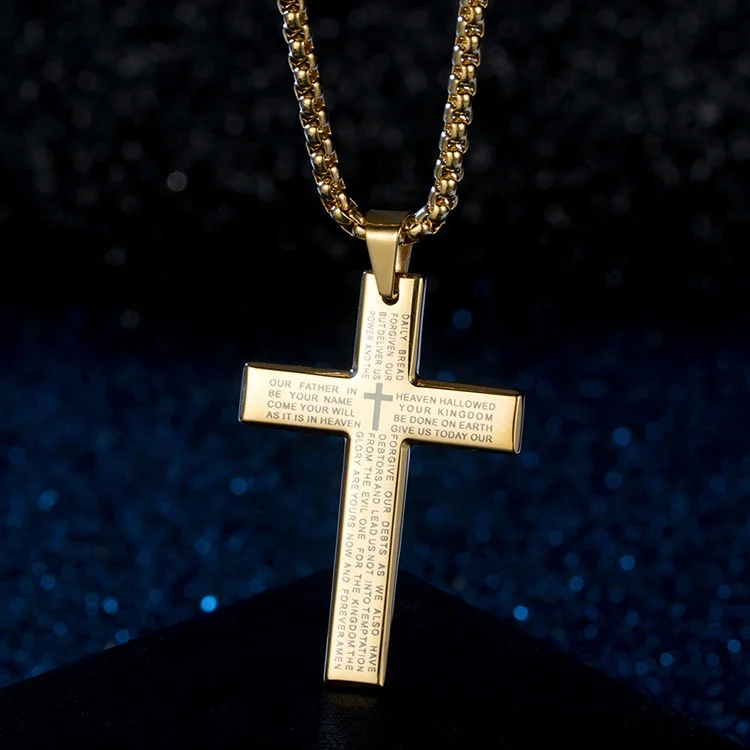 Amazon Hot Selling Stainless Steel Cross Pendant K18 Gold Jewelry Fashion Men's Gold Necklace Jewelry, Picture shows
Amazon Hot Selling Stainless Steel Cross Pendant K18 Gold Jewelry Fashion Men's Gold Necklace Jewelry, Picture shows