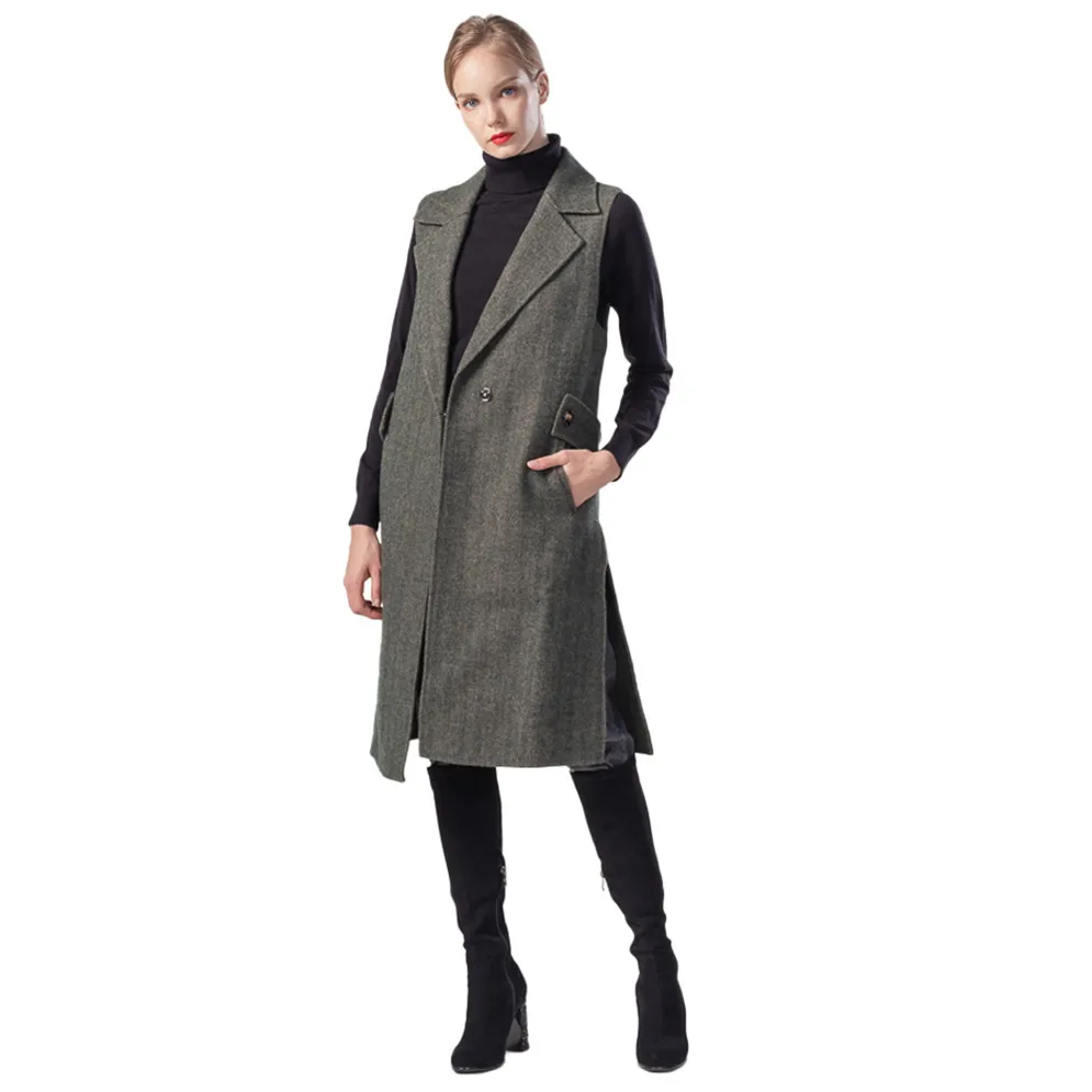 2021 New popular Women Autumn Long Female Jacket Overcoat Cloak Windbreaker Loose Winter Wool sleeveless Coat, Brown
2021 New popular Women Autumn Long Female Jacket Overcoat Cloak Windbreaker Loose Winter Wool sleeveless Coat, Brown