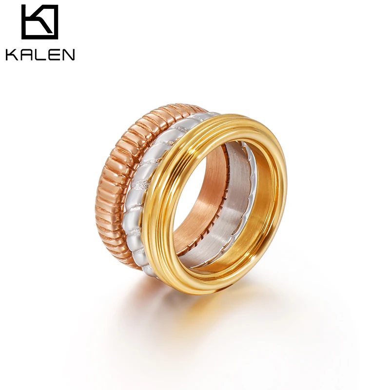Three color combination of new European and American men's and women's stainless steel rings, Customizer
Three color combination of new European and American men's and women's stainless steel rings, Customizer