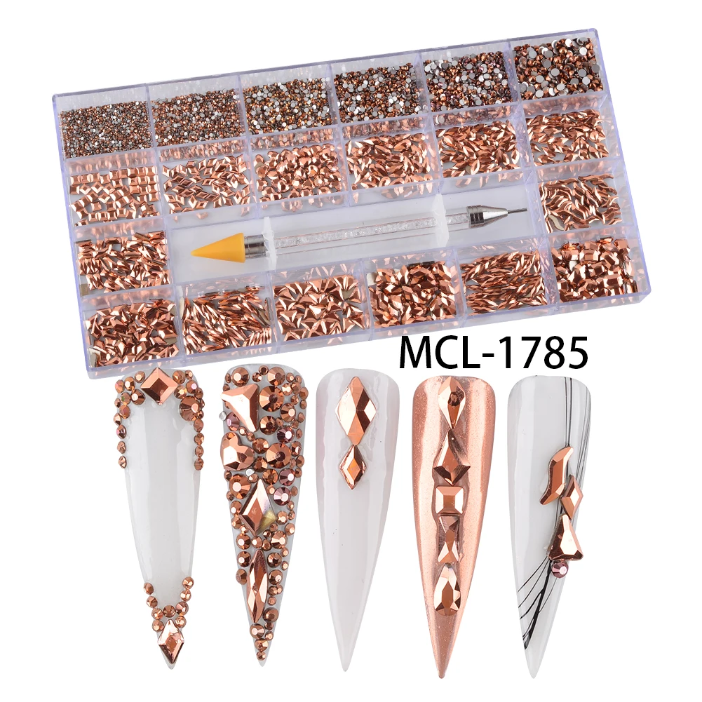 Rose Gold Non- Hotfix Bulk Glass Crystal Rhinestone Size Nail Rhinestones Box For Nails
Rose Gold Non- Hotfix Bulk Glass Crystal Rhinestone Size Nail Rhinestones Box For Nails