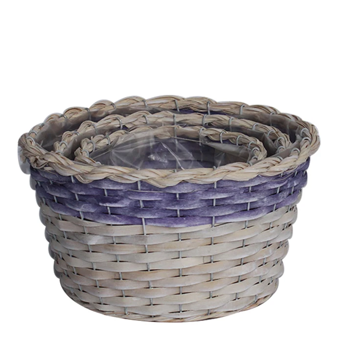 woven big plants pots with plastic liner - buy wicker baskets