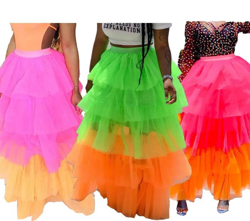 B14336A Africa style women gauze tutu cake skirt