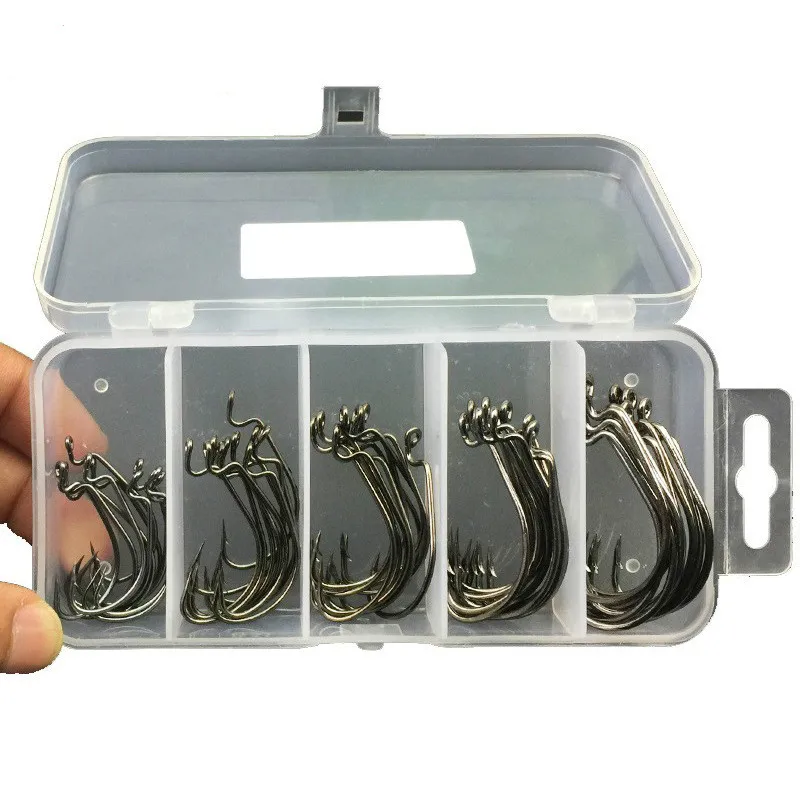 50pcs/ Box 5 Style Sea Fishing Box Mustad Offset Hook 2# 1# 1/0# 2/0# 3/0# Carp Snap Fishing Big Hooks Tackles Fish Hook Sets, 1 set
50pcs/ Box 5 Style Sea Fishing Box Mustad Offset Hook 2# 1# 1/0# 2/0# 3/0# Carp Snap Fishing Big Hooks Tackles Fish Hook Sets, 1 set
