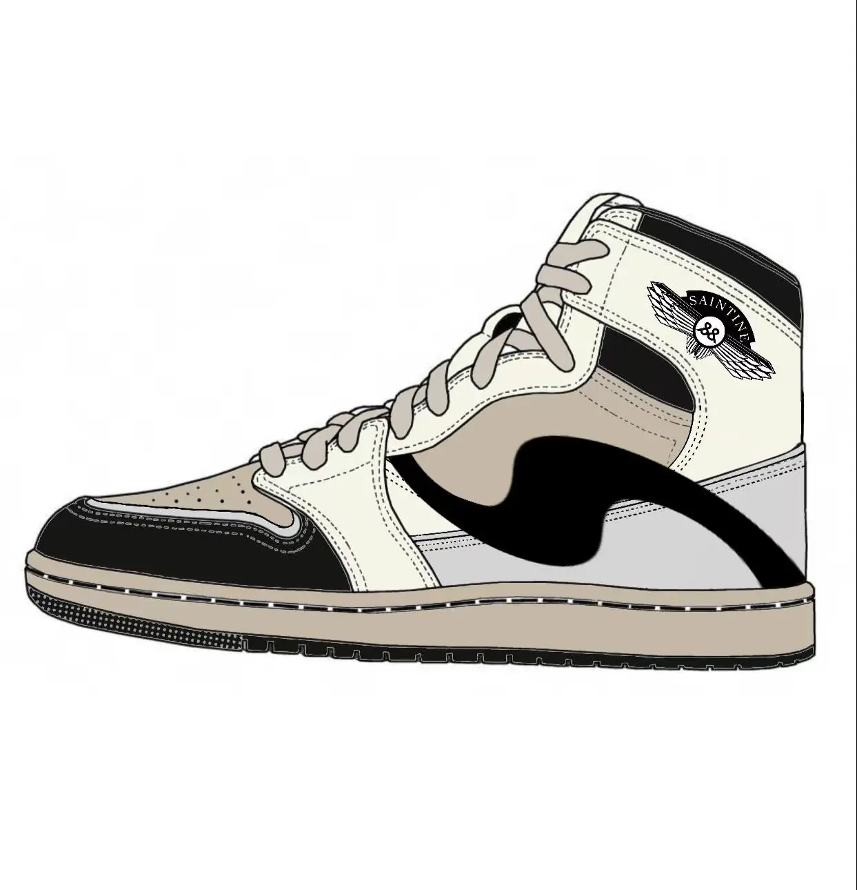 High quality customized high top basketball shoes men's sports casual shoes logo design to make your logo, Black 
High quality customized high top basketball shoes men's sports casual shoes logo design to make your logo, Black