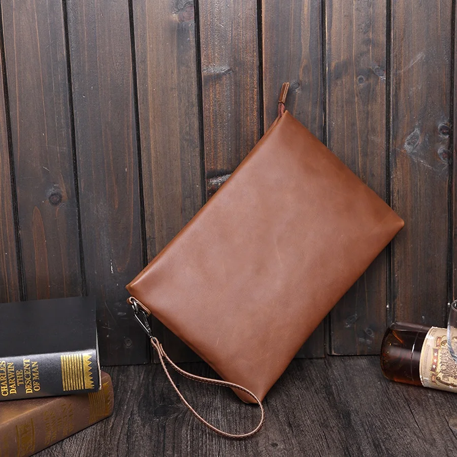 England Vintage Style Embossed Business Men's Clutch Purse Bag Coffee Color Crazy Horse PU Leather Document Bag With Wristlet, Customized
England Vintage Style Embossed Business Men's Clutch Purse Bag Coffee Color Crazy Horse PU Leather Document Bag With Wristlet, Customized