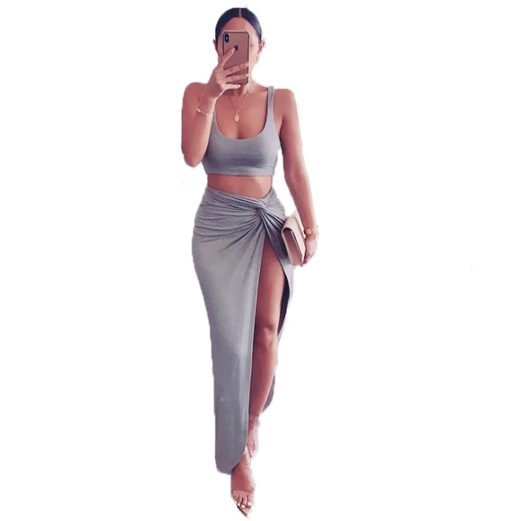 2021 Wholesale Sexy Ladies Dress Sun Top Long Dress Tank Top Solid Color High Split 2 Piece Club Wear, Picture color
2021 Wholesale Sexy Ladies Dress Sun Top Long Dress Tank Top Solid Color High Split 2 Piece Club Wear, Picture color