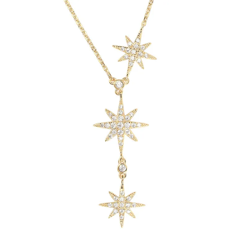 2020 S925 sterling silver new creative woman star awn pendant jewelry adjustable zircon star trendy necklace jewelry, Gold color
2020 S925 sterling silver new creative woman star awn pendant jewelry adjustable zircon star trendy necklace jewelry, Gold color