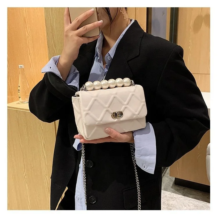 Pearl Famous Brand Women Shoulder Messenger bags Elegant PU Leather Handbags
