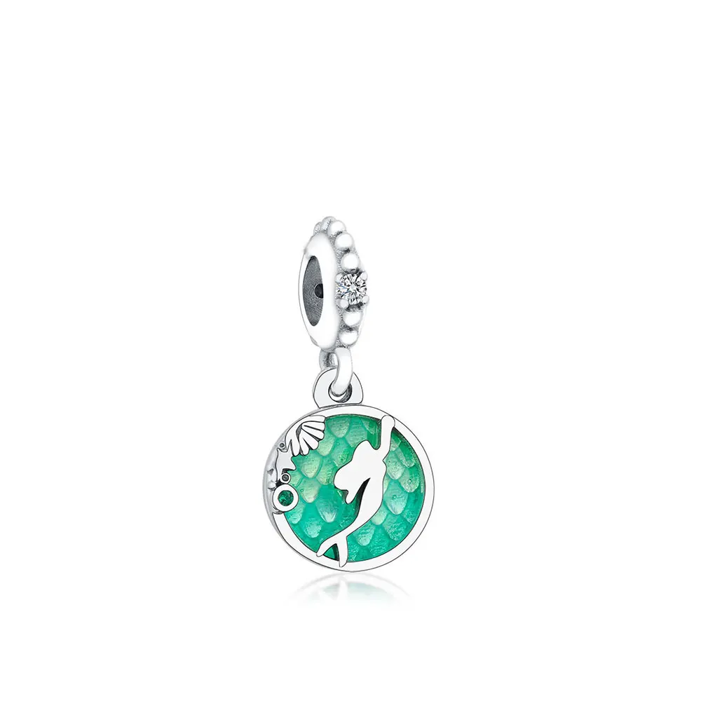 2020 Fashion Green Enamel Necklace Pendant 925 Sterling Silver Little Ariel Mermaid Zircon Beads Charms For Jewelry Making
2020 Fashion Green Enamel Necklace Pendant 925 Sterling Silver Little Ariel Mermaid Zircon Beads Charms For Jewelry Making