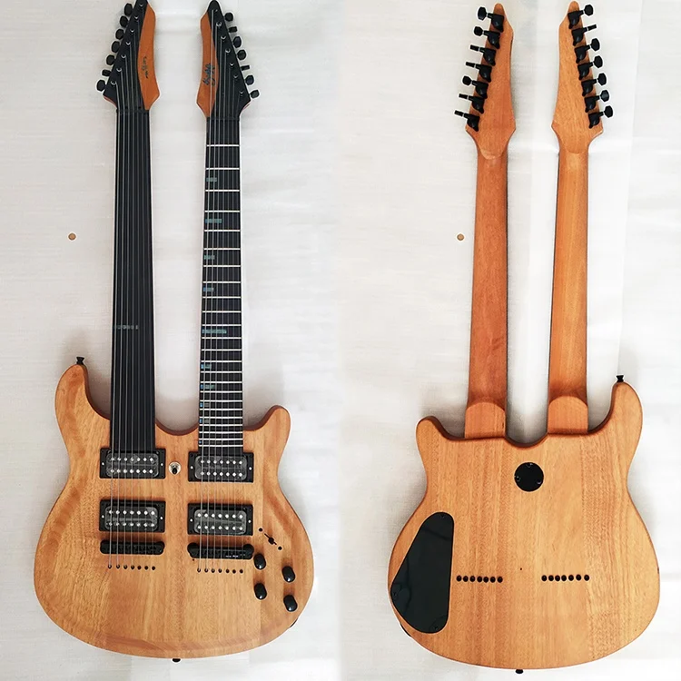 High Quality 7 Strings Solid Mahogany body double neck Electric Guitar With Blue abalone inlay
High Quality 7 Strings Solid Mahogany body double neck Electric Guitar With Blue abalone inlay