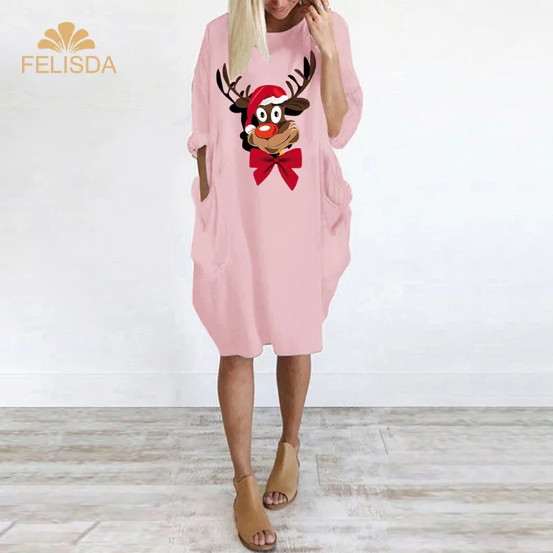 Cute Christmas Elk Winter Long Sleeve Casual Dress Pink Wine Red Blue Plus Size Dress 3XL 4XL 5XL
Cute Christmas Elk Winter Long Sleeve Casual Dress Pink Wine Red Blue Plus Size Dress 3XL 4XL 5XL