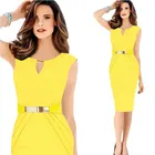 SHEIN 20701 Women Summer Geometric Stitching Color Short Sleeves Slim Pencil Latest Formal Dress Patterns