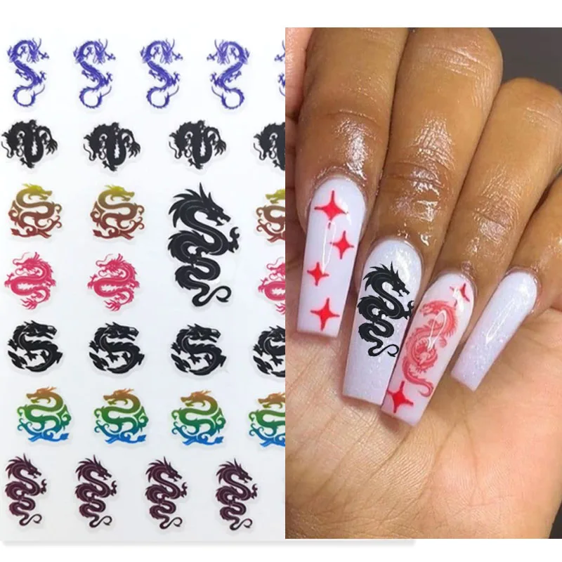 3D Nail Stickers Decals Dragons Design Self-Adhesive Red Black Stickers Nail, Picture
3D Nail Stickers Decals Dragons Design Self-Adhesive Red Black Stickers Nail, Picture