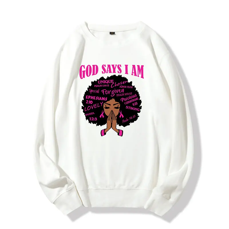 Customized Wholesale Cheap Price Black Girl God Says I Am Girl Hoodie Breast Cancer Awareness Oversized Women Hoodies
Customized Wholesale Cheap Price Black Girl God Says I Am Girl Hoodie Breast Cancer Awareness Oversized Women Hoodies