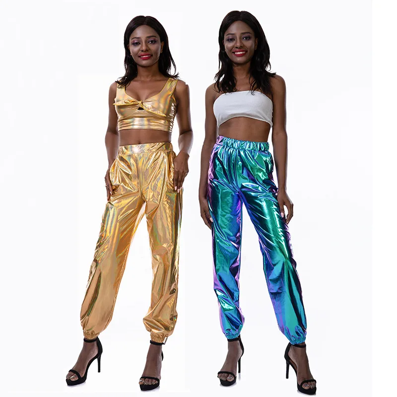 YT601 Casual fashion sports pants ladies street hip hop shiny illusion trousers hologram laser loose women's pants, As picture or customized make
YT601 Casual fashion sports pants ladies street hip hop shiny illusion trousers hologram laser loose women's pants, As picture or customized make
