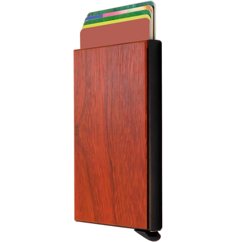 New RFID Reddish Brown Credit Card Holder Wooden Card Case Slim Metal Mens Card holder Wallet
New RFID Reddish Brown Credit Card Holder Wooden Card Case Slim Metal Mens Card holder Wallet