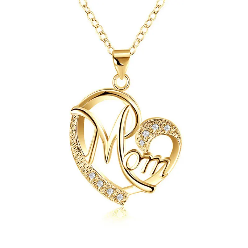 Hot Mother's Day Gift Letter Mom Crystal Heart Pendant Necklace Luxury Rose Gold Plated Mom with Hollow Heart Drop Necklace
Hot Mother's Day Gift Letter Mom Crystal Heart Pendant Necklace Luxury Rose Gold Plated Mom with Hollow Heart Drop Necklace