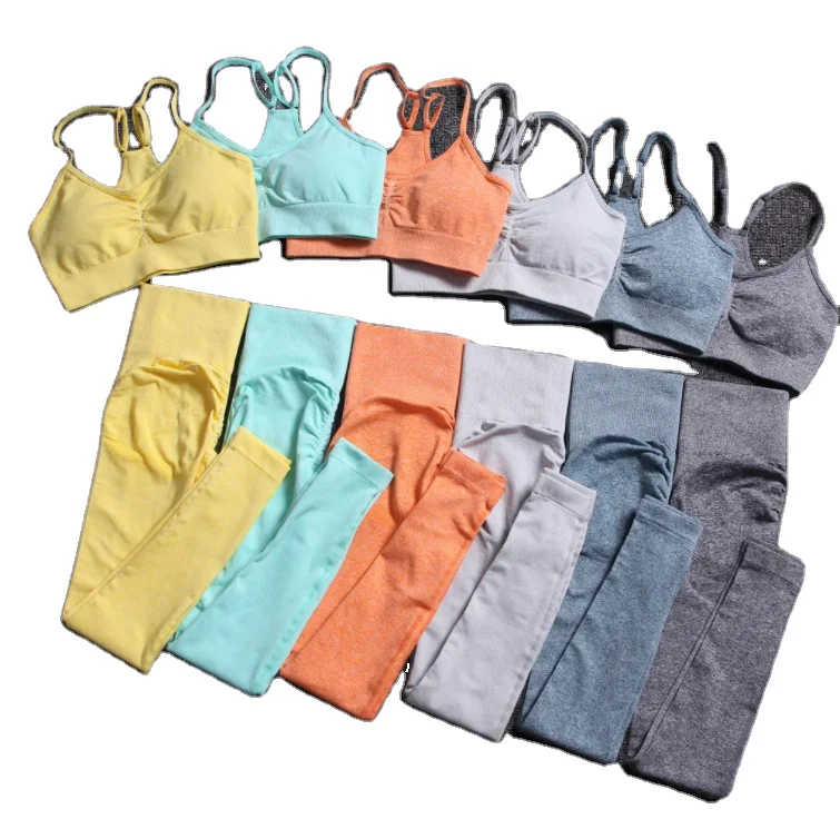 women sports bra top training leggings suit in fitness wear seamless yoga set gym clothing, Customized colors
women sports bra top training leggings suit in fitness wear seamless yoga set gym clothing, Customized colors