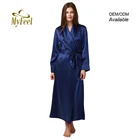 Nightdress Women Blue Silk Robe Amazon Hot Selling Midnight Dressing Satin Bath Gown Nightdress Sleep Gown