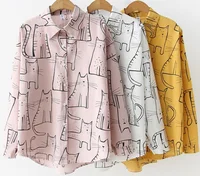 Wholesale Unisex Cute Cartoon Cat Printed Fashion Long Sleeve Casual Shirt For Women
Wholesale Unisex Cute Cartoon Cat Printed Fashion Long Sleeve Casual Shirt For Women