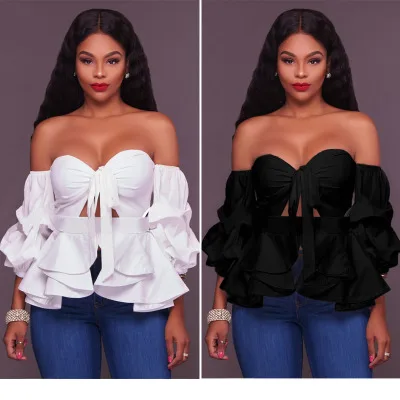 amazon nightclub sexy ruffled hem solid color blouse women off shoulder long sleeve top female
amazon nightclub sexy ruffled hem solid color blouse women off shoulder long sleeve top female