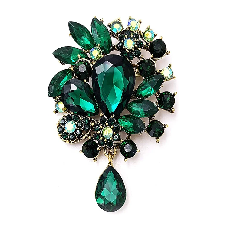Vintage Wedding Bride Big Blue Crystal Drop Colorful Flower Rhinestone Teardrop Brooch for Woman
Vintage Wedding Bride Big Blue Crystal Drop Colorful Flower Rhinestone Teardrop Brooch for Woman