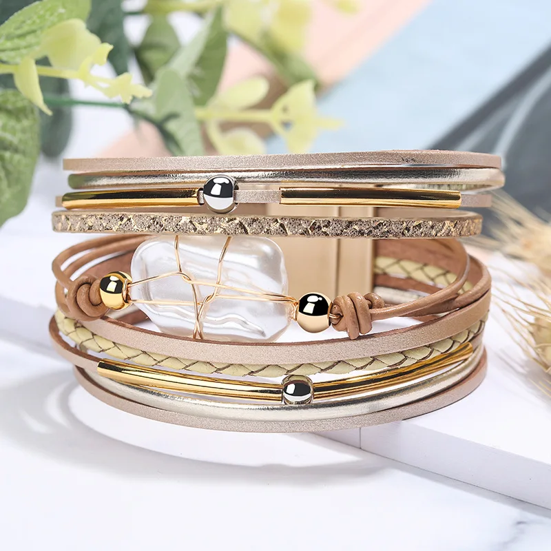 Fashion Handmade Braided Charm Baroque Pearl Bracelets Female Jewelry Multilayer Leather Bracelet (SK1362), As picture
Fashion Handmade Braided Charm Baroque Pearl Bracelets Female Jewelry Multilayer Leather Bracelet (SK1362), As picture