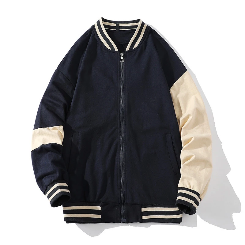 Spring New Patchwork Simple Casual Baseball Jacket Vintage Zipper Coat Loose Custom Varsity Jackets Men
Spring New Patchwork Simple Casual Baseball Jacket Vintage Zipper Coat Loose Custom Varsity Jackets Men