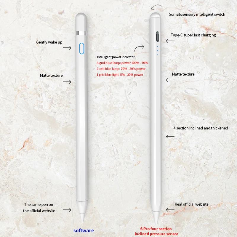 6th Pro Patent Universal Stylus Electronic Writing Touch Pen Apple Pencil for Apple iPad iPhone, White
6th Pro Patent Universal Stylus Electronic Writing Touch Pen Apple Pencil for Apple iPad iPhone, White