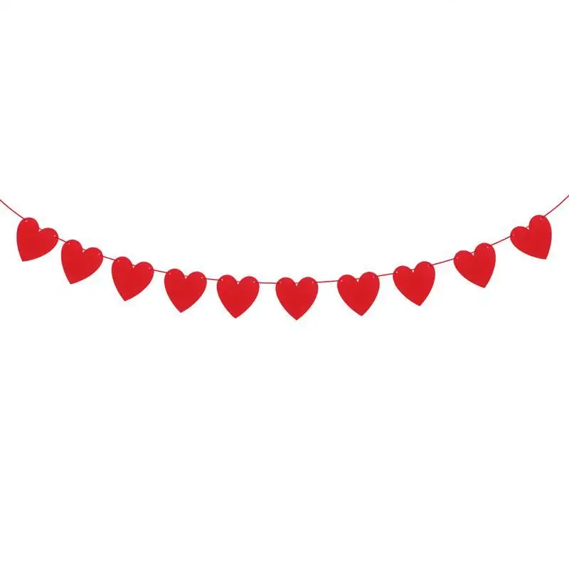 

Wedding Valentines Day Birthday Bridal Shower Marriage Proposal 3M Hanging Decor Red Love Heart Bunting Banners Garland