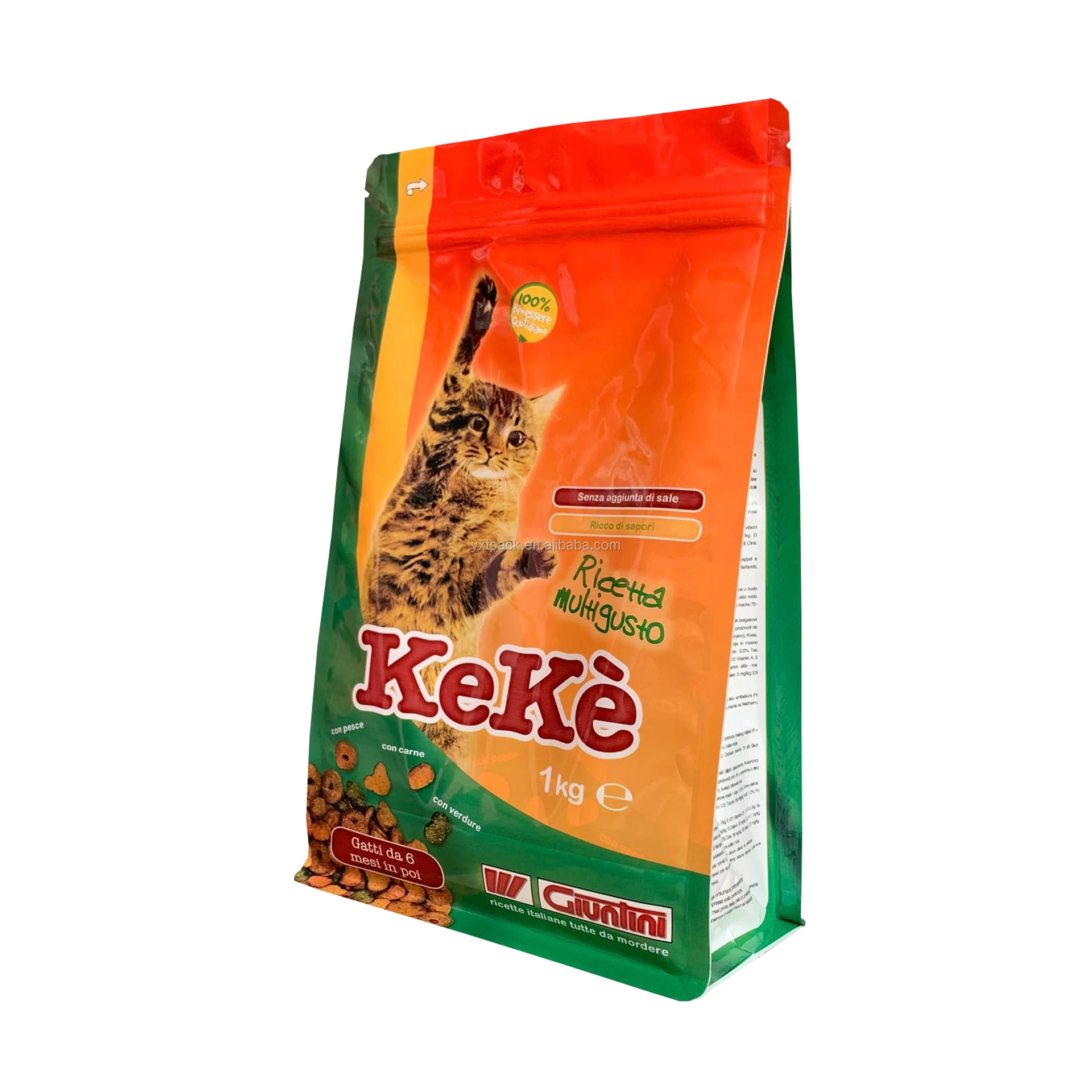 Barley Plastic Organic Laminated Customized Large 5kg Zipper Lock Standing Side Gusset Dry Dog Cats fish Food Bag