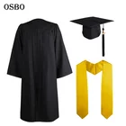 Adult black high school graduation cap gown stole wholesale