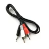 DC 3.5mm to 2 RCA Male Plug RCA Stereo Audio Video Male AUX Y Splitter snake cable for Ipad/MP3/PC/ Laptop