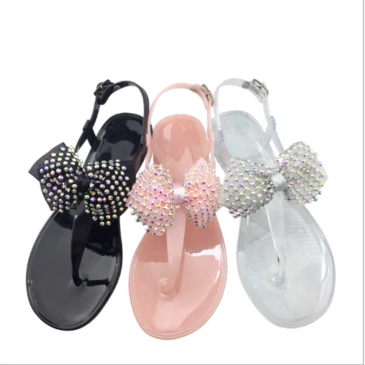 Summer women's outdoor wear-resistant colored diamond transparent pvc beach fashion flat shoes bow sandals, Black ,white,,pink
Summer women's outdoor wear-resistant colored diamond transparent pvc beach fashion flat shoes bow sandals, Black ,white,,pink