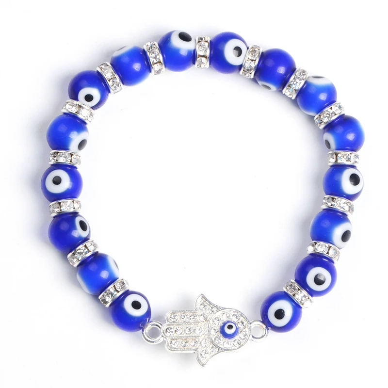 In stock hot selling lucky fashion Fatima Hand and evil eye bead handmade elastic bangles charm bracelet
In stock hot selling lucky fashion Fatima Hand and evil eye bead handmade elastic bangles charm bracelet