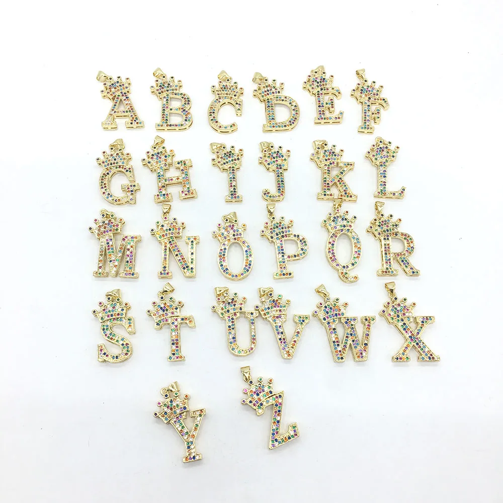 Wholesale Crown Letter Pendant Gold Plating Micro Pave CZ Alphabet Necklace Jewelry Accessories
Wholesale Crown Letter Pendant Gold Plating Micro Pave CZ Alphabet Necklace Jewelry Accessories
