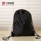 Black packing plain canvas fair trade organic cotton custom print logo polyester drawstring bags