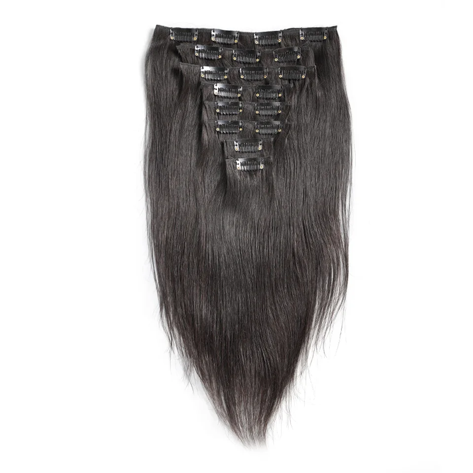 Clip In Human Hair Extensions Straight 120G Natural Color 8 Pieces/Set Brazilian Remy Hair Extensions
Clip In Human Hair Extensions Straight 120G Natural Color 8 Pieces/Set Brazilian Remy Hair Extensions