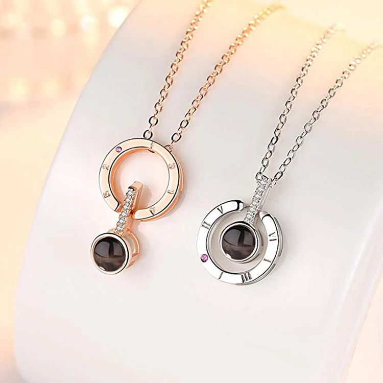 100 language i love you 925 Sterling Silver Pendant projector heart custom necklaces
100 language i love you 925 Sterling Silver Pendant projector heart custom necklaces