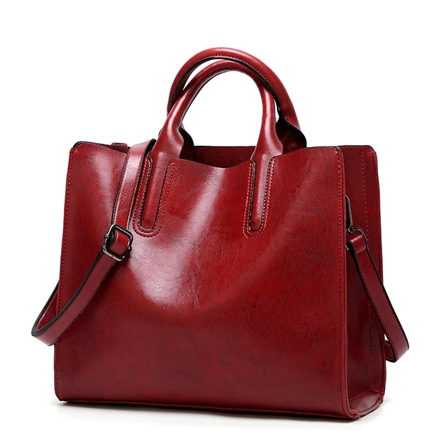 Latest style vintage women oil pu Leather tote bag shoulder handbags for lady, Brown/red/coffee/green
Latest style vintage women oil pu Leather tote bag shoulder handbags for lady, Brown/red/coffee/green