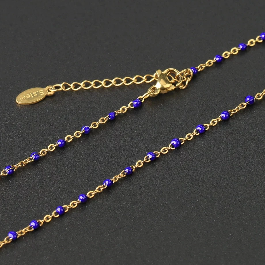 CSJA fashion women gold plated stainless steel necklace bead chain choker necklace jewelry chritsma gift for gilr women S673
CSJA fashion women gold plated stainless steel necklace bead chain choker necklace jewelry chritsma gift for gilr women S673