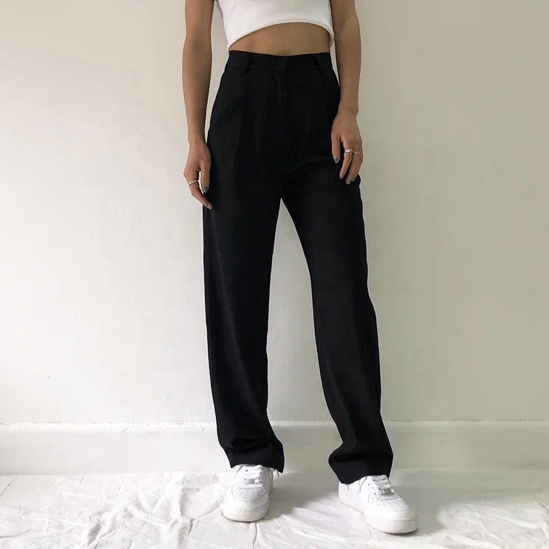 Black Casual Dress Pants 2021 New Fashion High Waist Office Lady Full Length Straight Loose Women Elegant Suit Trousers
Black Casual Dress Pants 2021 New Fashion High Waist Office Lady Full Length Straight Loose Women Elegant Suit Trousers