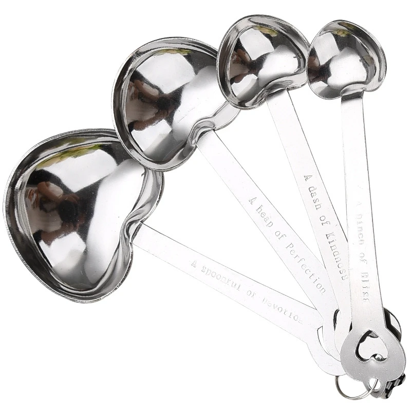 China Supplier Gift Baking Tools Stainless Steel Measuring Spoon Kitchen Gadgets 4 Piece Heart Shaped Molds Soup Tea Spoons, Rose gold, black, gold
China Supplier Gift Baking Tools Stainless Steel Measuring Spoon Kitchen Gadgets 4 Piece Heart Shaped Molds Soup Tea Spoons, Rose gold, black, gold