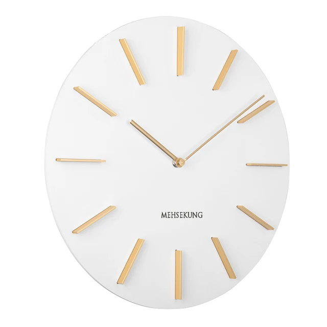 Modern design oversized wooden dial and metal scale 3D indoor battery powered round wall clock, White
Modern design oversized wooden dial and metal scale 3D indoor battery powered round wall clock, White
